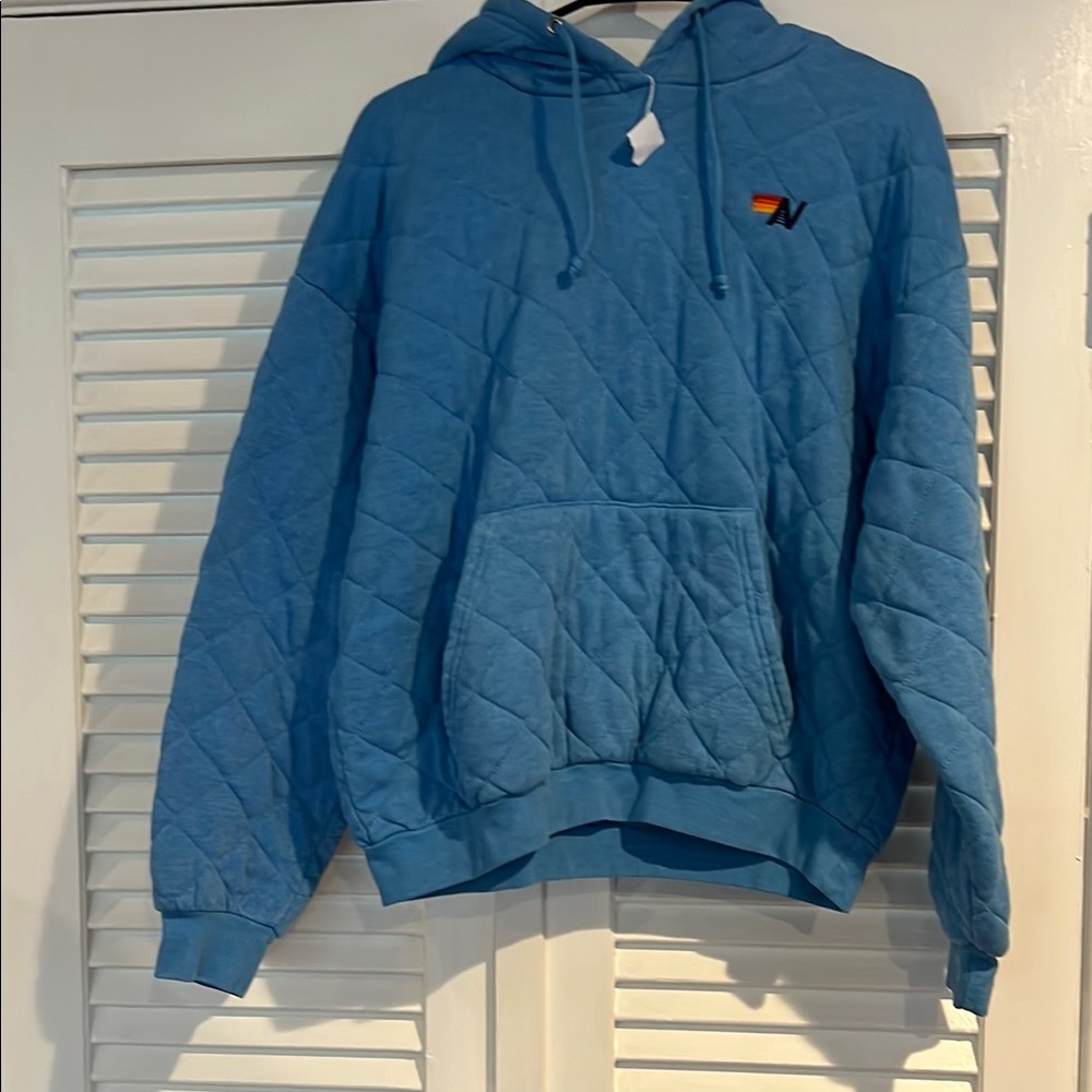 Aviator Nation blue (Ocean) Quilted Hoodie
